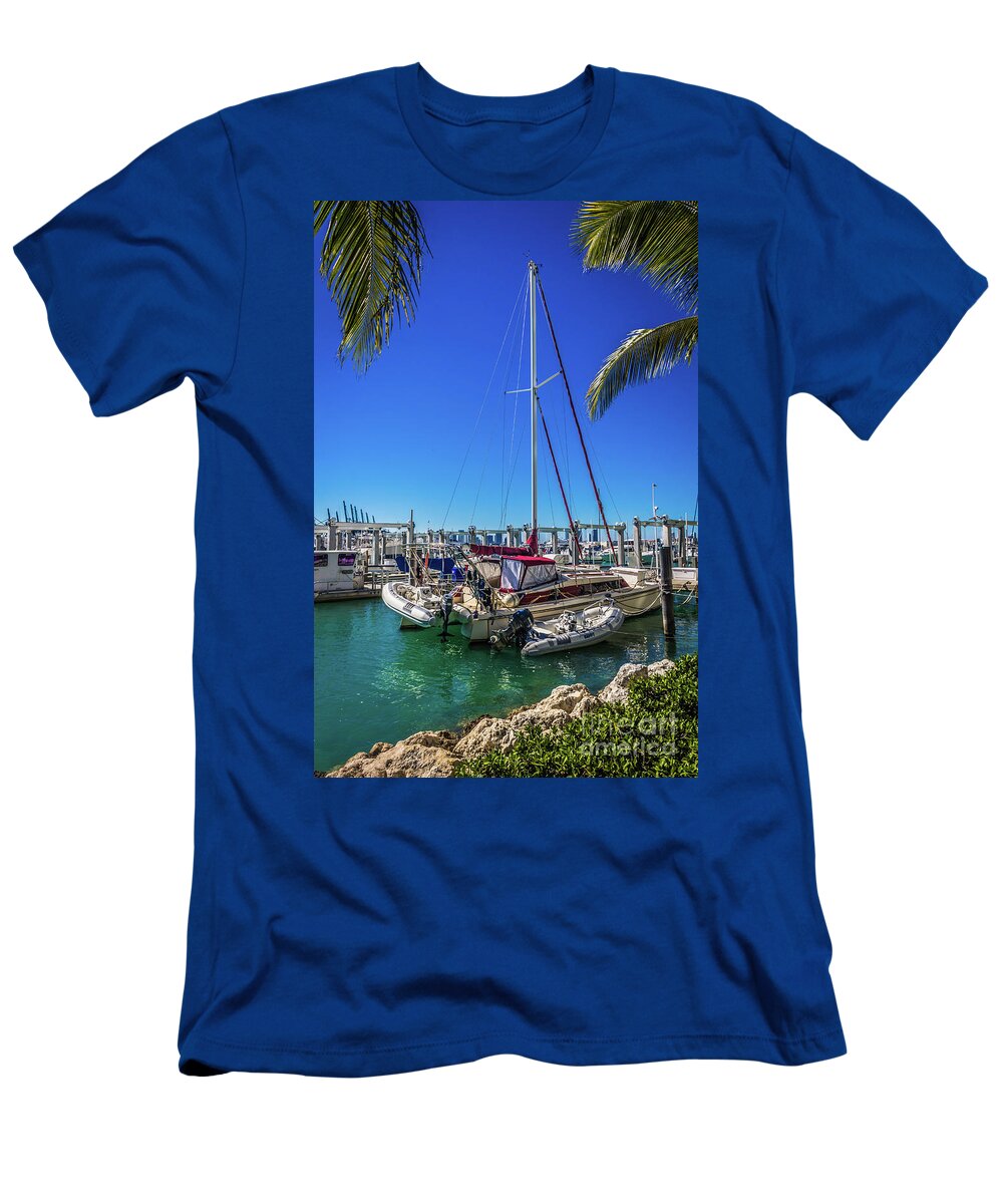 Miami T-Shirt featuring the photograph Miami Beach Marina 4501 by Carlos Diaz