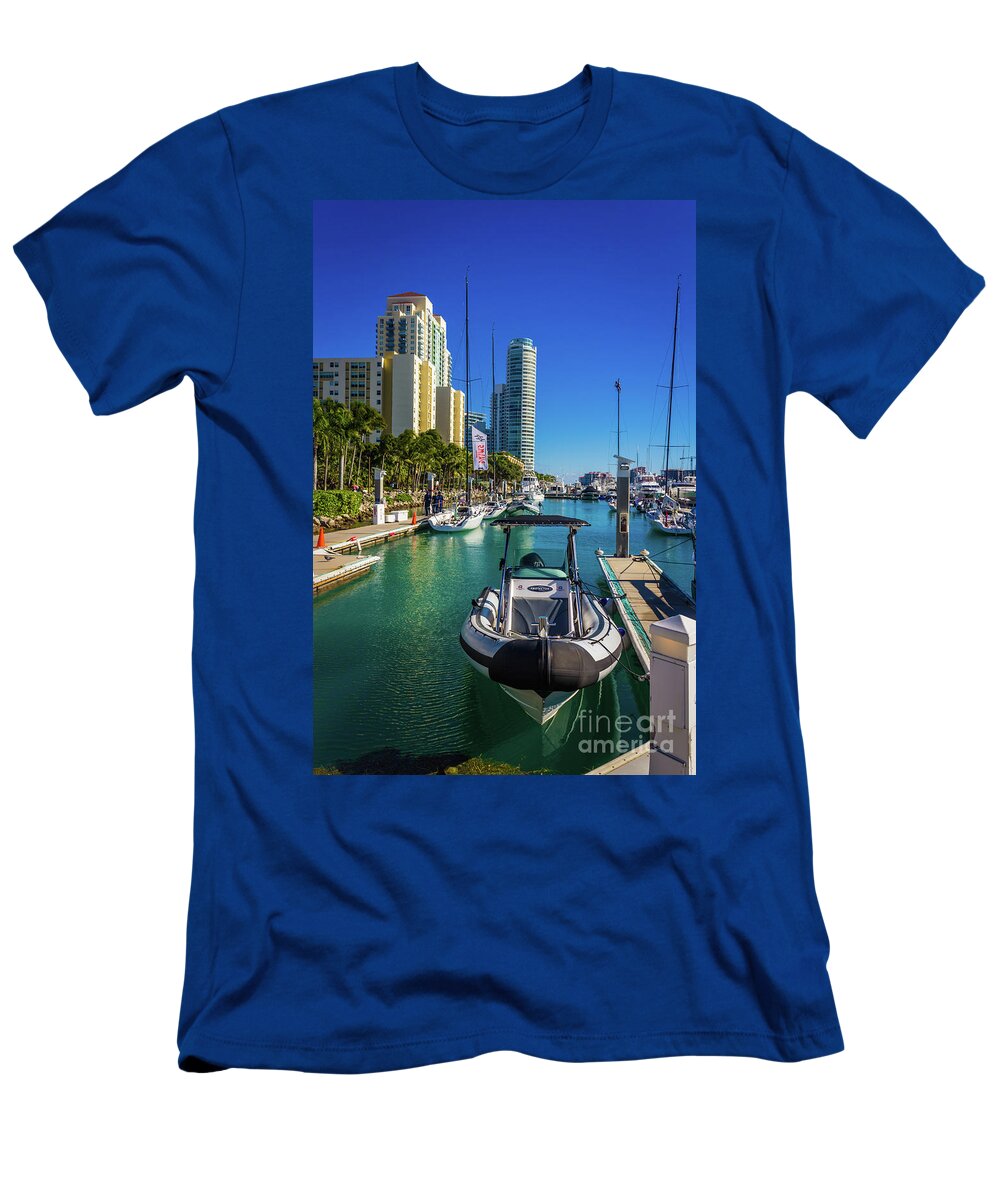 Miami T-Shirt featuring the photograph Miami Beach Marina 4631 by Carlos Diaz