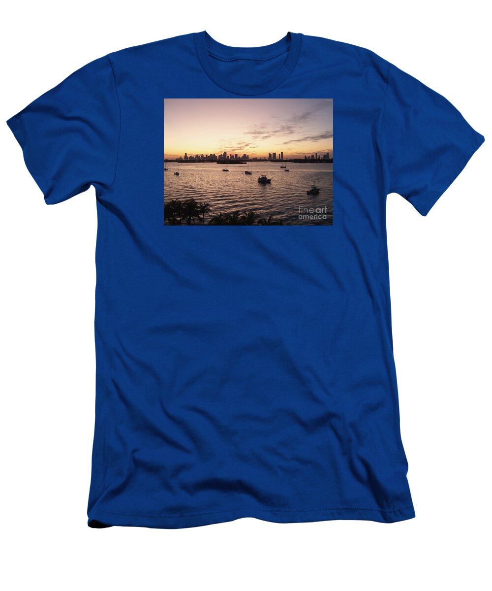 Miami T-Shirt featuring the photograph Miami Florida At Dusk by Phil Perkins