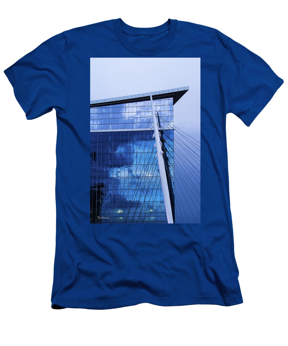 Urban Denver T-Shirt featuring the photograph Milennium Bridge Spire by Tim Kathka