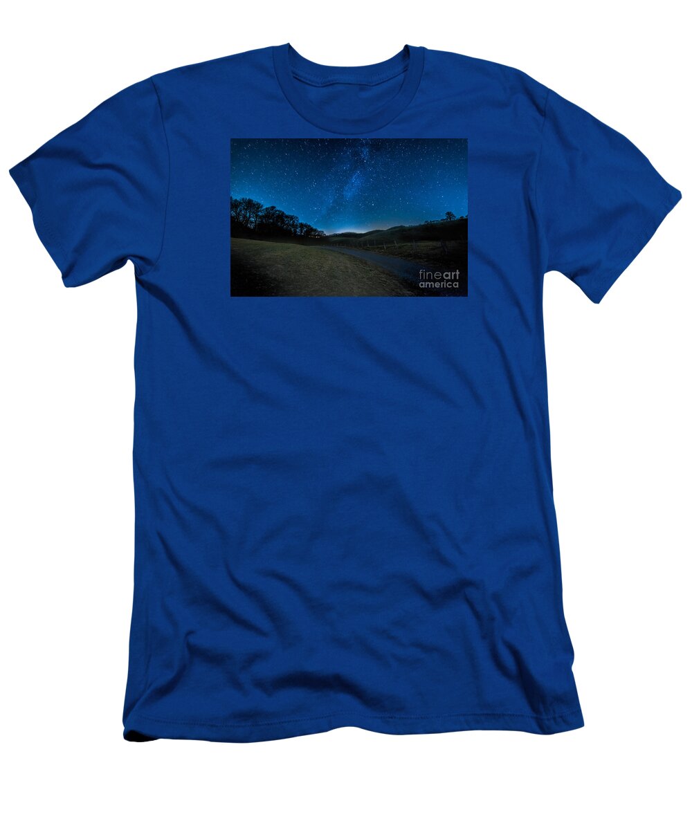 Milky Way T-Shirt featuring the photograph Milky Way Mountains by Robert Loe