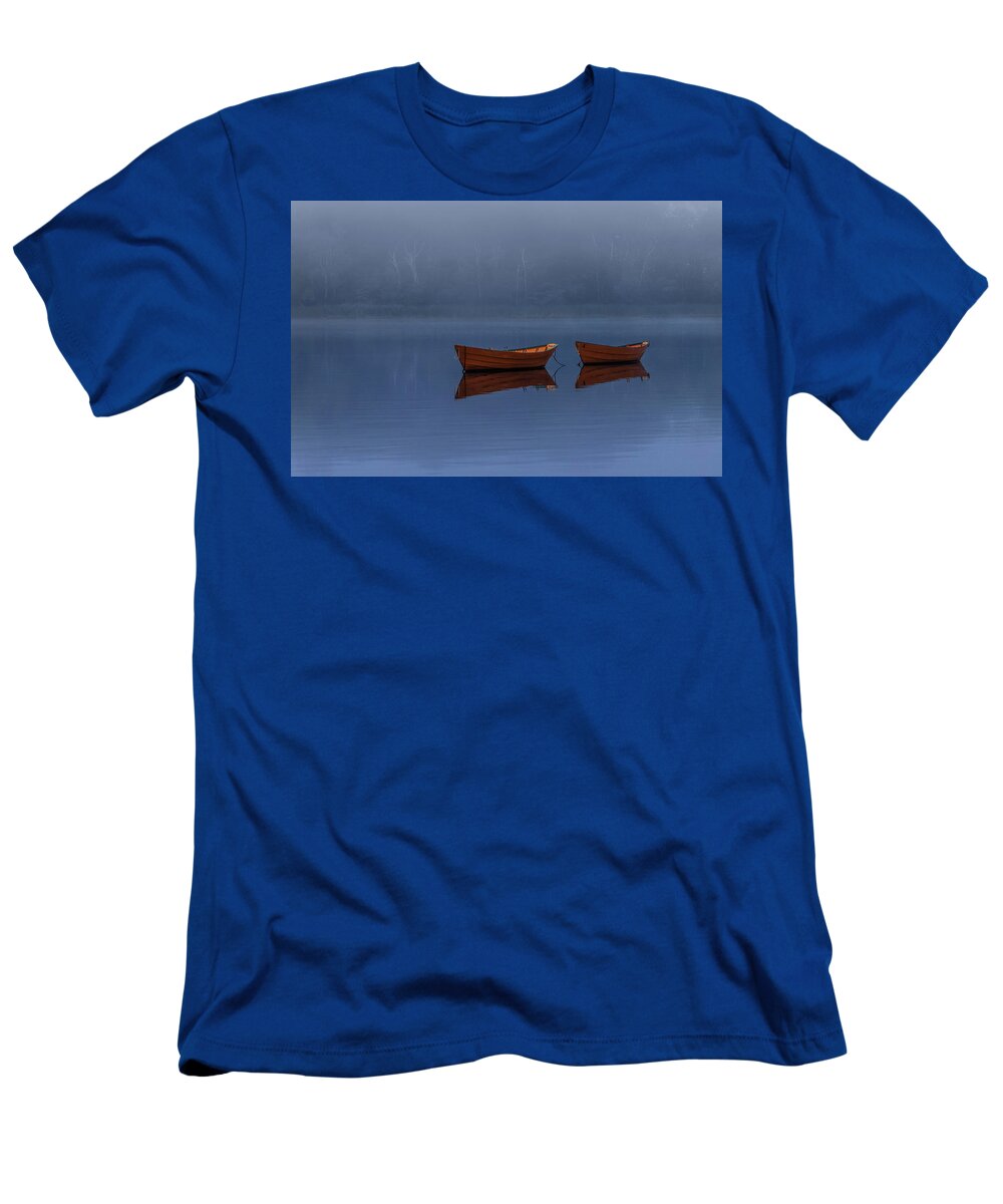 Boats T-Shirt featuring the photograph Mists of Time by Rob Davies