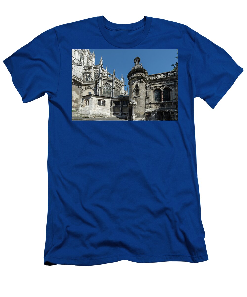 Europe T-Shirt featuring the digital art Monastery of Saint Ouen in Rouen France by Carol Ailles