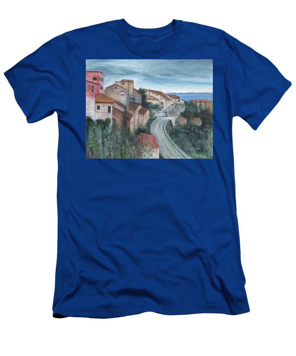 Italy T-Shirt featuring the painting Montepulciano by Paula Pagliughi