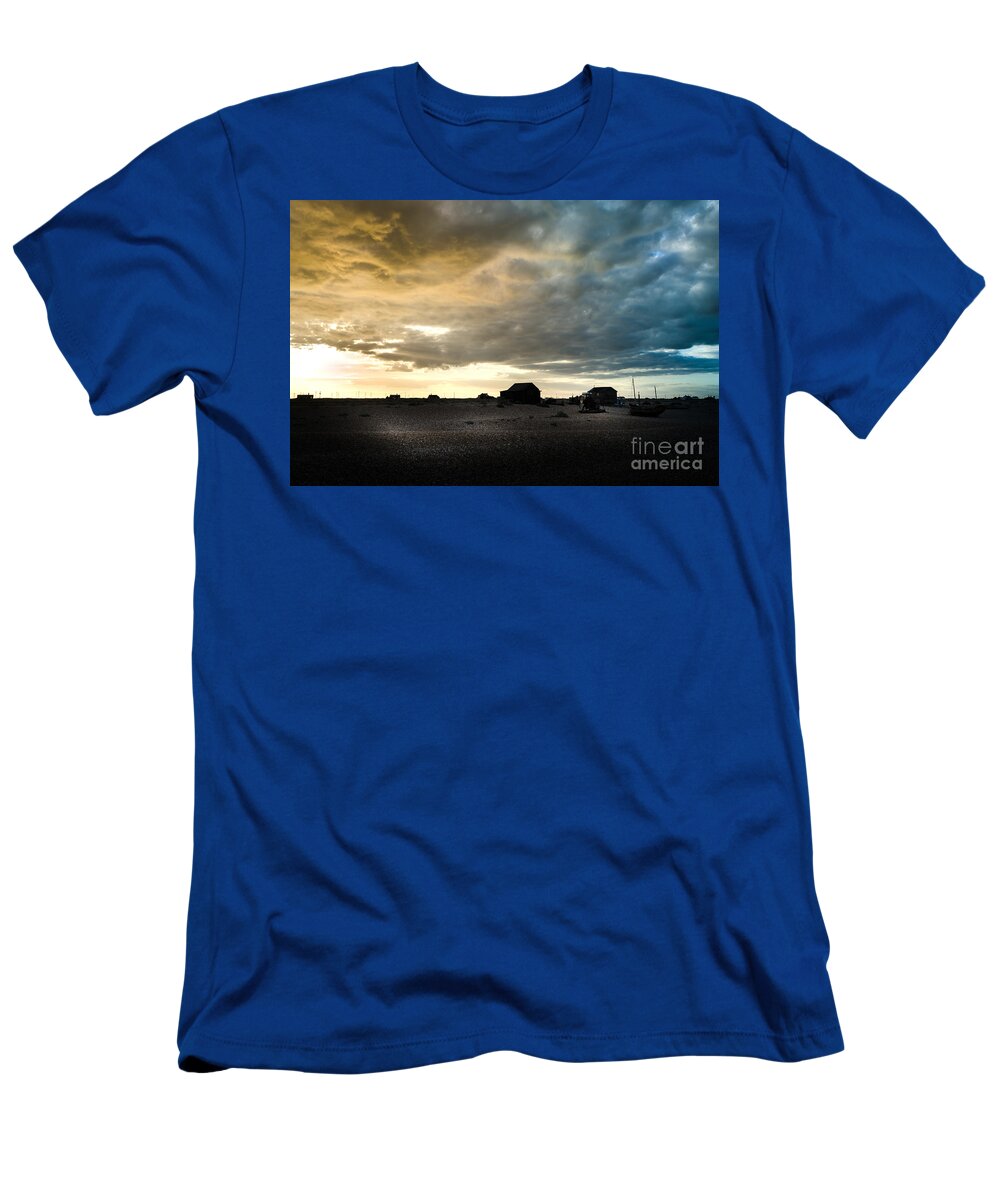 Beach T-Shirt featuring the photograph Moody Sky, Dungeness Beach by Perry Rodriguez