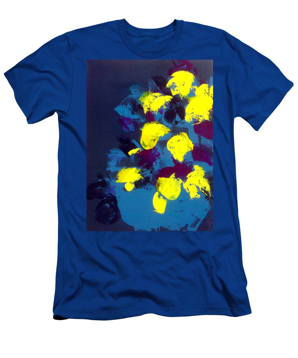 Floral; Yellow T-Shirt featuring the painting More Flowers for You by Celeste Friesen