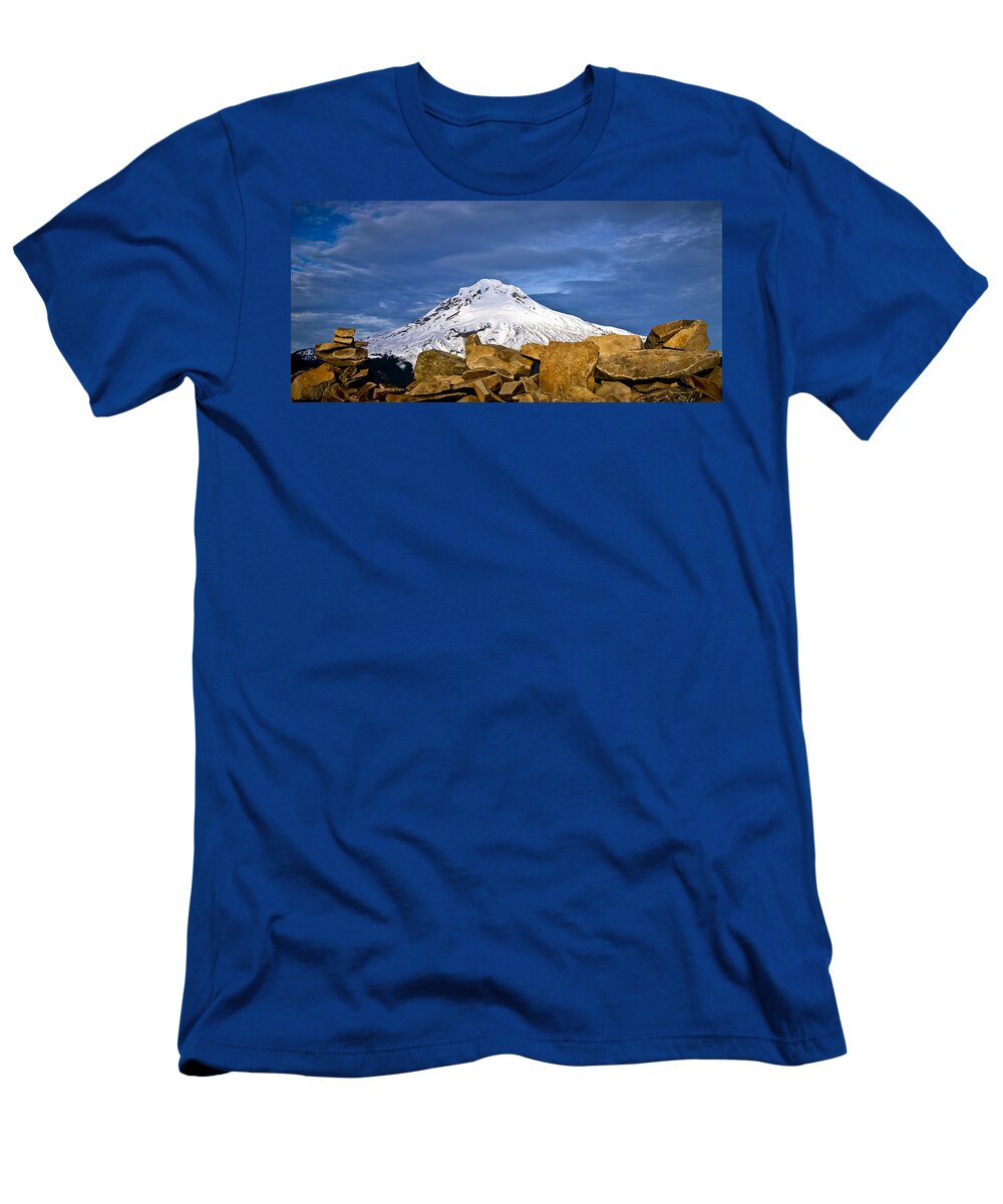 Mt Hood T-Shirt featuring the photograph Mt Hood with Talus by Albert Seger