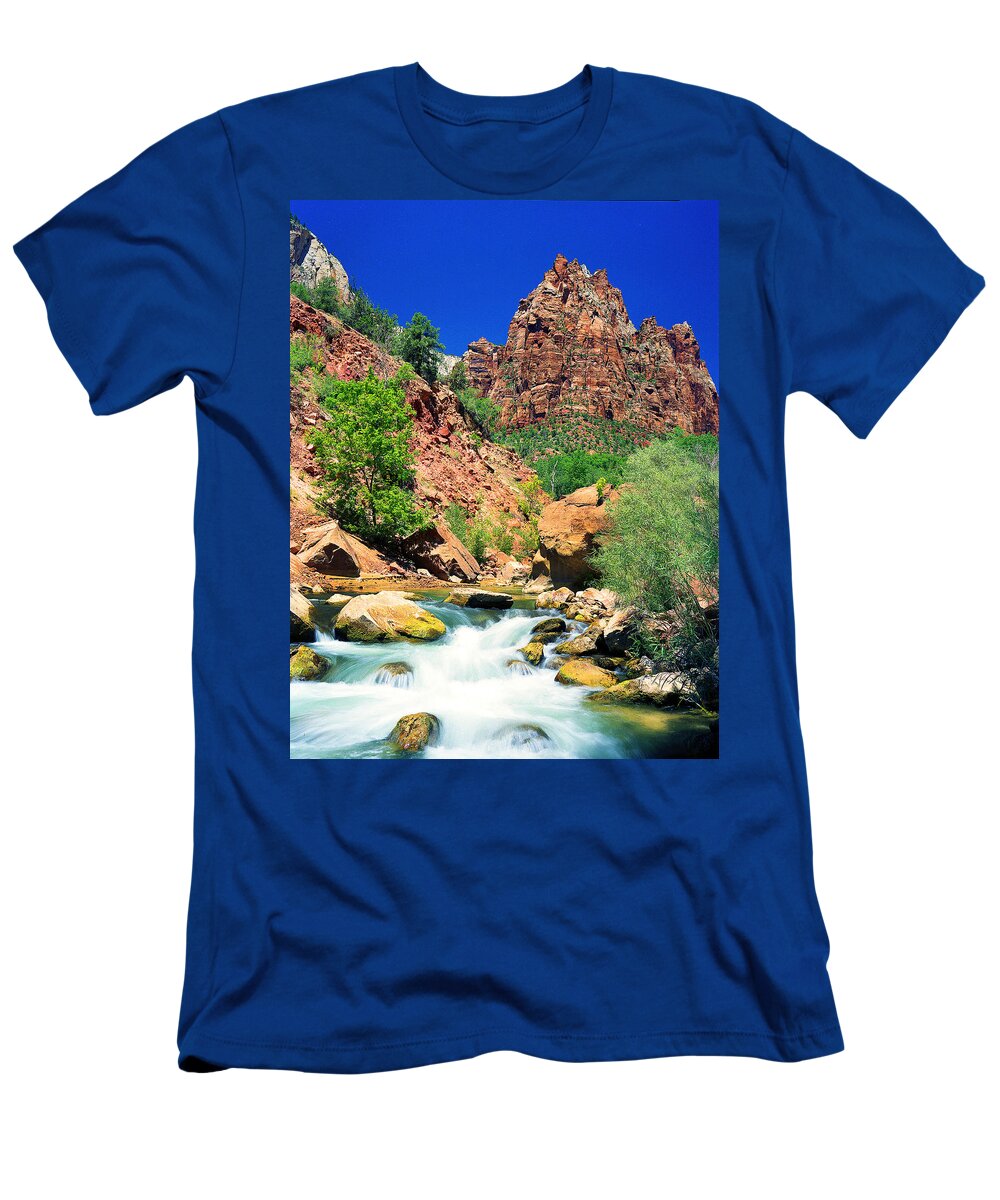 Mt. Moroni T-Shirt featuring the photograph Mt.Moroni / Virgin River by Frank Houck