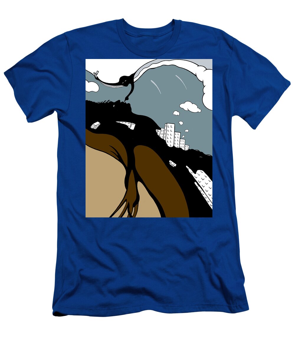 Climate Change T-Shirt featuring the drawing Mudslide by Craig Tilley