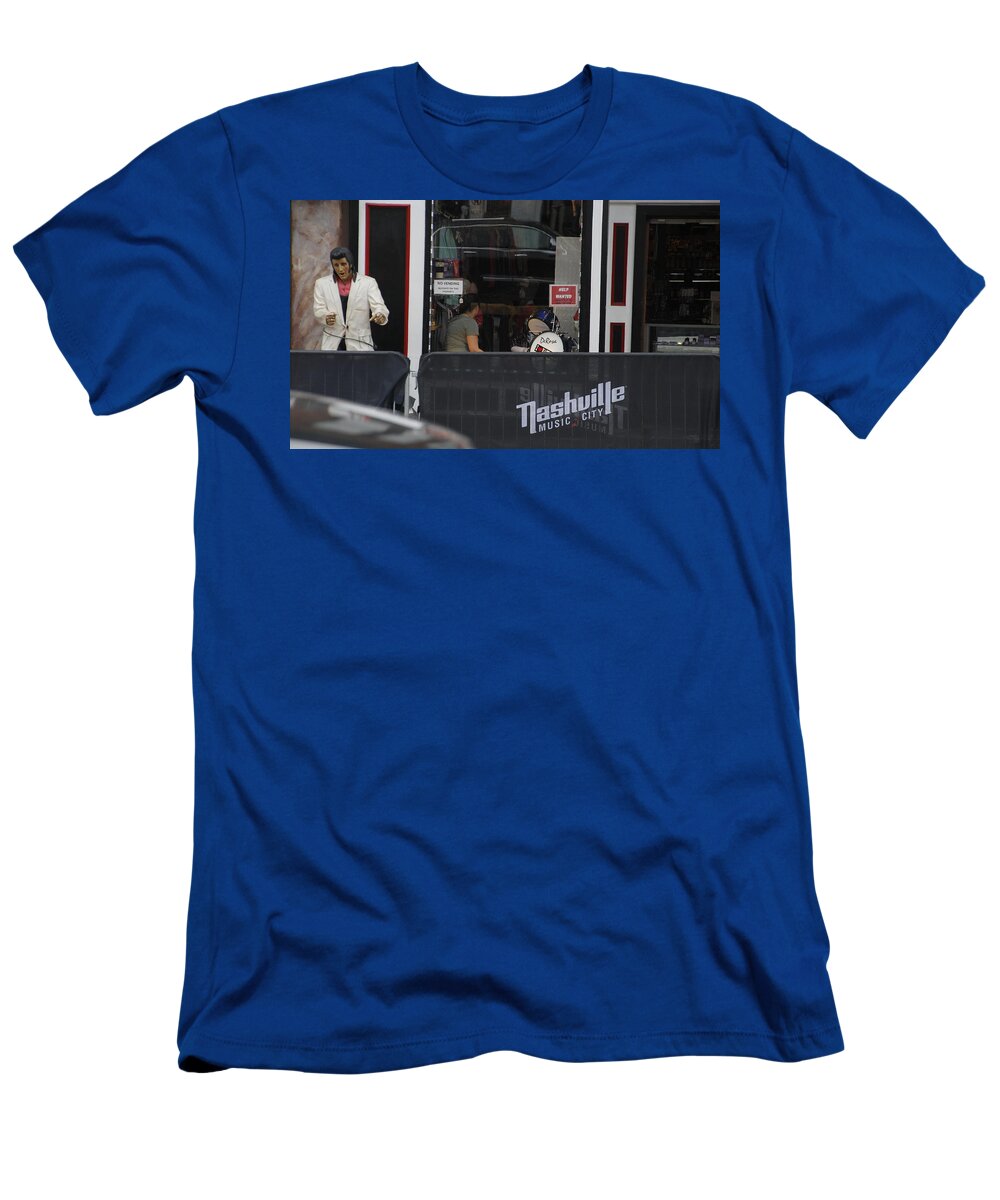 Nashville Music City Sign T-Shirt featuring the photograph Music City Elvis by Valerie Collins