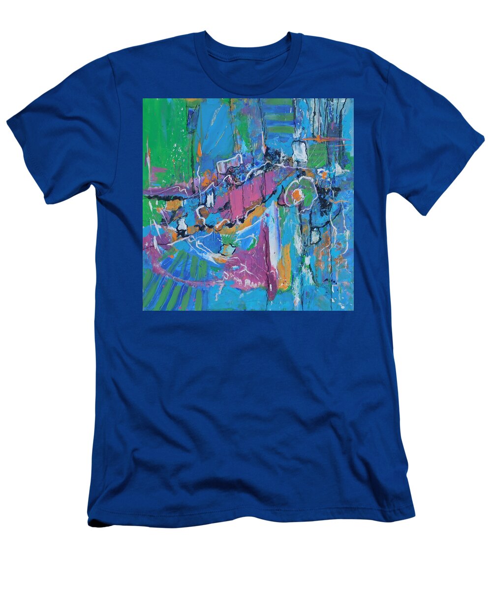 Abstract T-Shirt featuring the painting My Backyard by Terri Einer