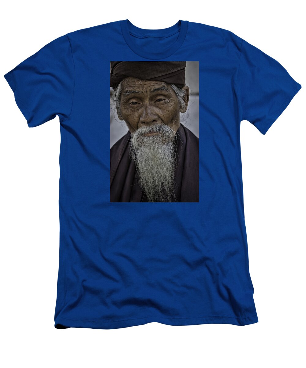 Myanmar T-Shirt featuring the photograph Myanmar Holy Man by David Longstreath