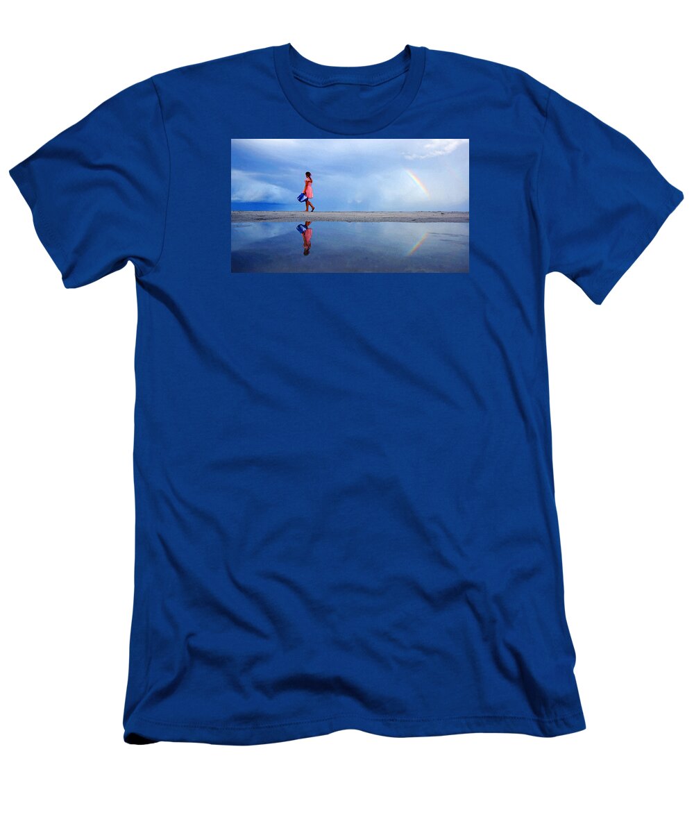 Girl T-Shirt featuring the photograph Mysterious Rainbow Girl by Lawrence S Richardson Jr