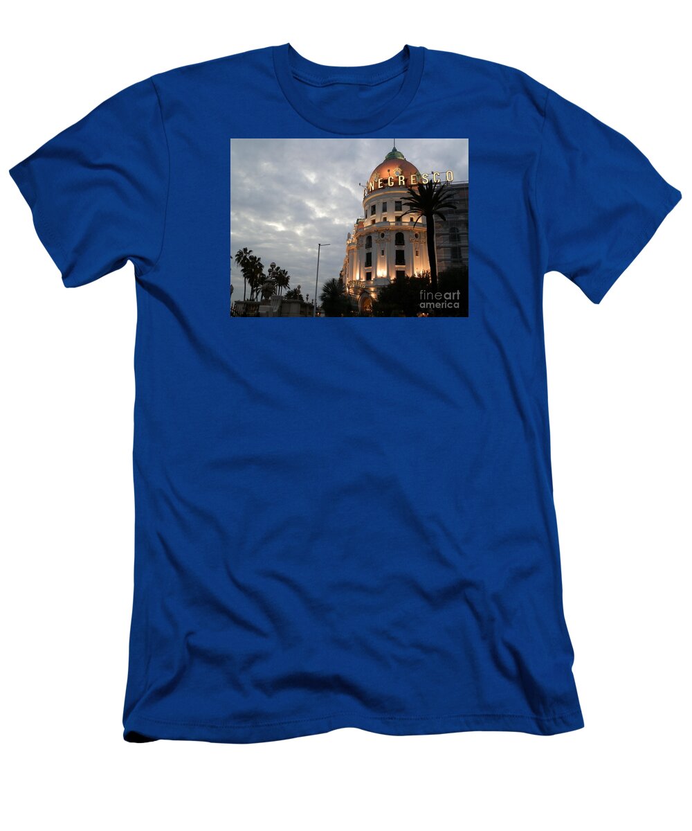 Europe T-Shirt featuring the photograph Negresco at night by Margaret Brooks