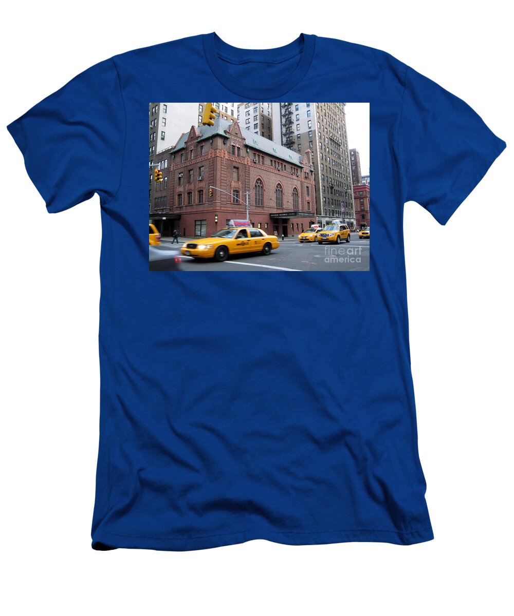 Architecture T-Shirt featuring the photograph New York City Yellow Cab - Amsterdam - West Seventy Sixth by Susan Carella