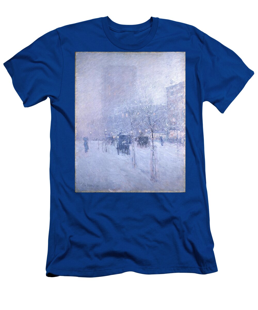 Frederick Childe Hassam (american T-Shirt featuring the painting New York Winter by MotionAge Designs