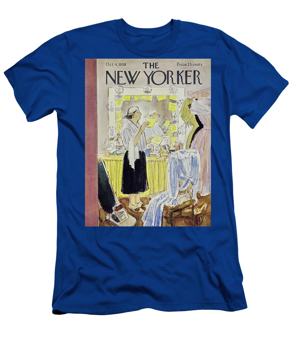 Theater T-Shirt featuring the painting New Yorker October 4 1958 by Perry Barlow