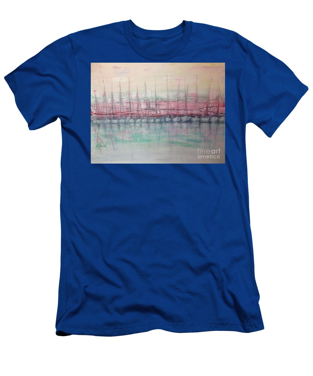Boats T-Shirt featuring the painting No Sailing Today by M J Venrick