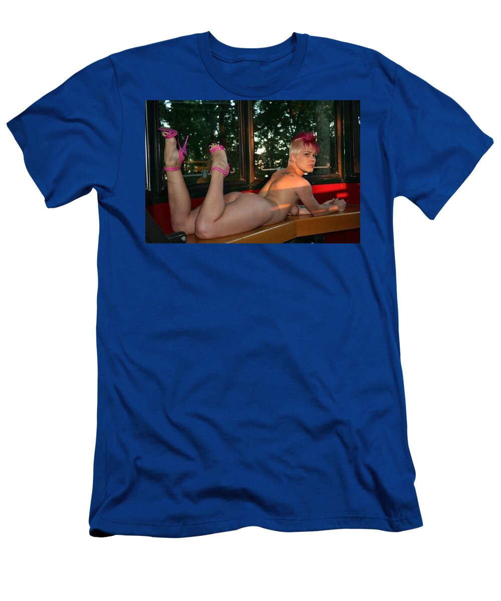 Blonde T-Shirt featuring the photograph Nude in pink by Tom Hufford