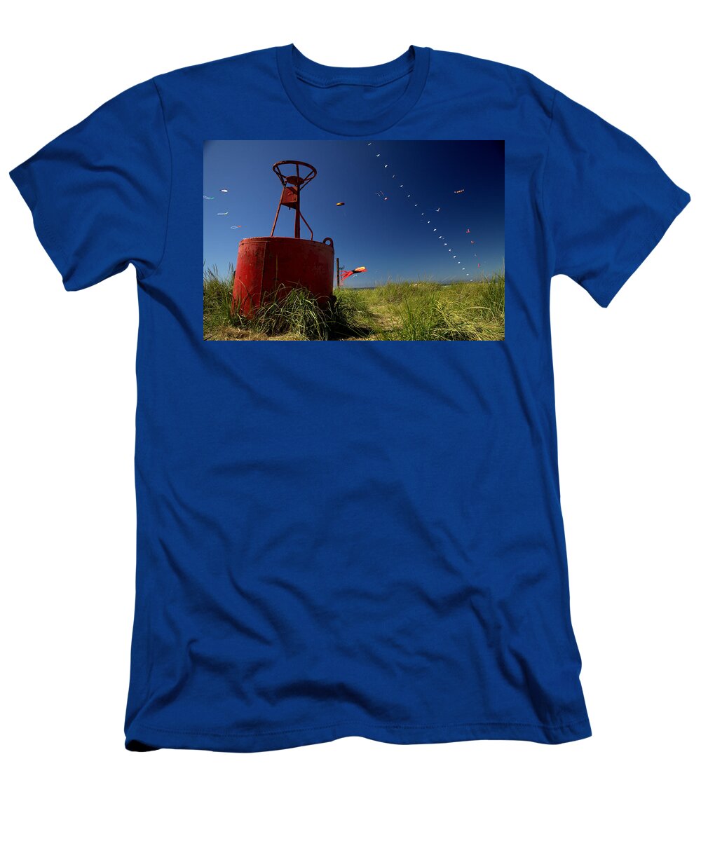 Beach T-Shirt featuring the photograph Ocean Bouey and Kites. by Spirit Vision Photography