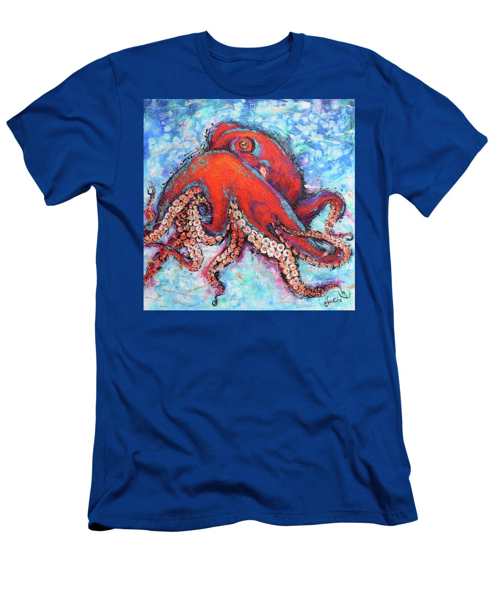 Octopus T-Shirt featuring the painting Octopus by Jyotika Shroff