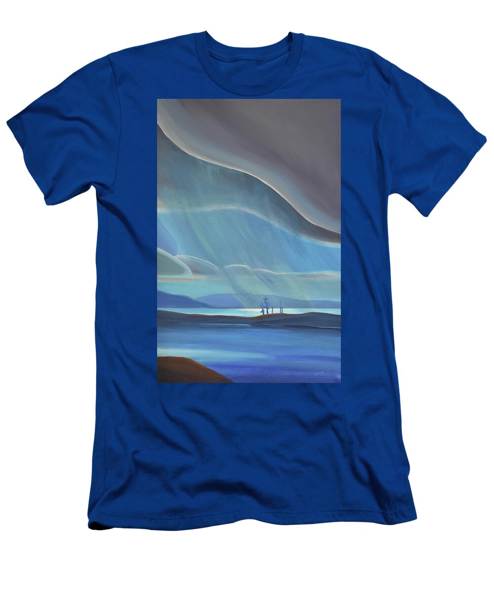 Group Of Seven T-Shirt featuring the painting Ode to the North II - RH Panel by Barbel Smith