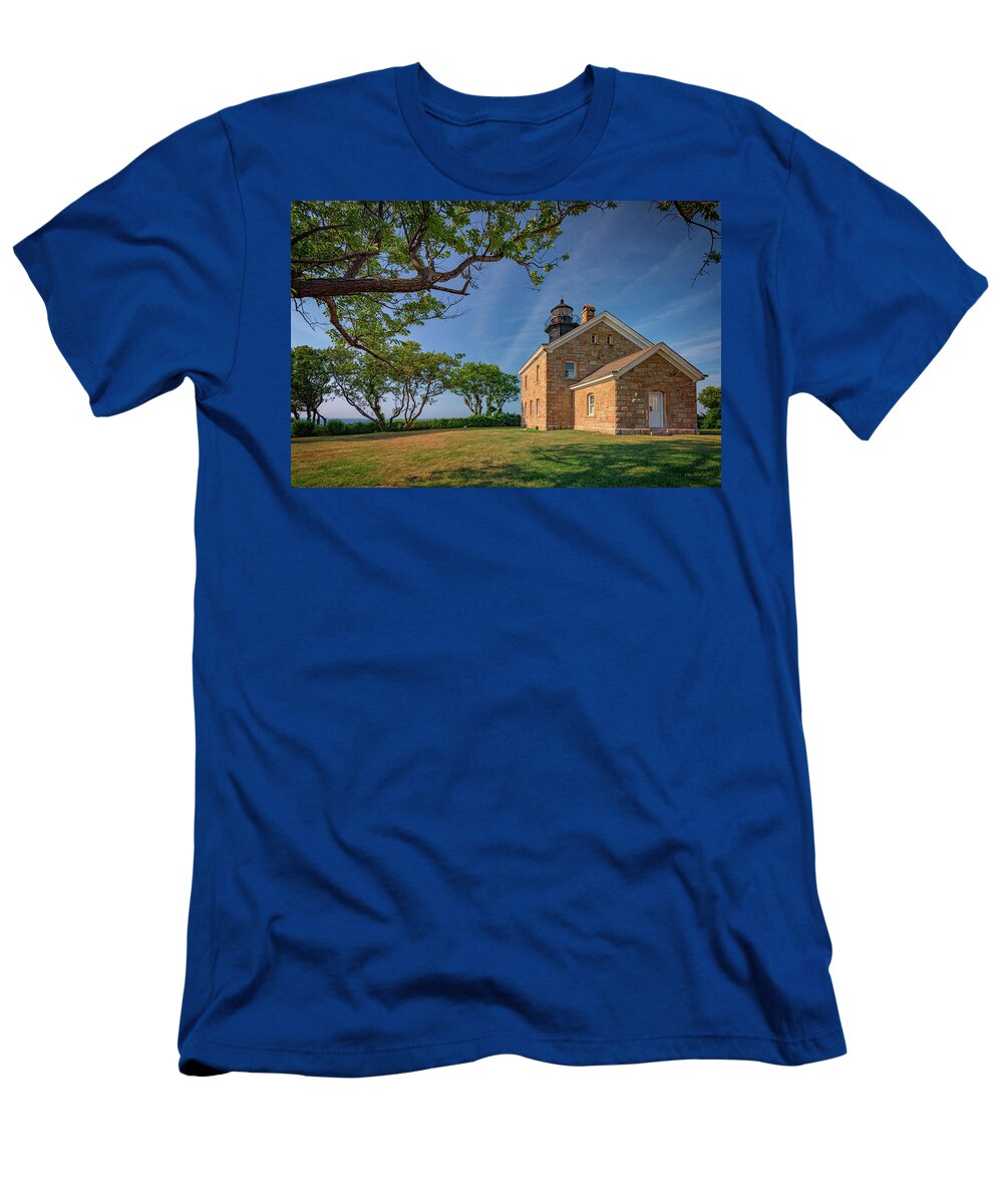 Old Field Point Lighthouse T-Shirt featuring the photograph Old Field Point by Rick Berk