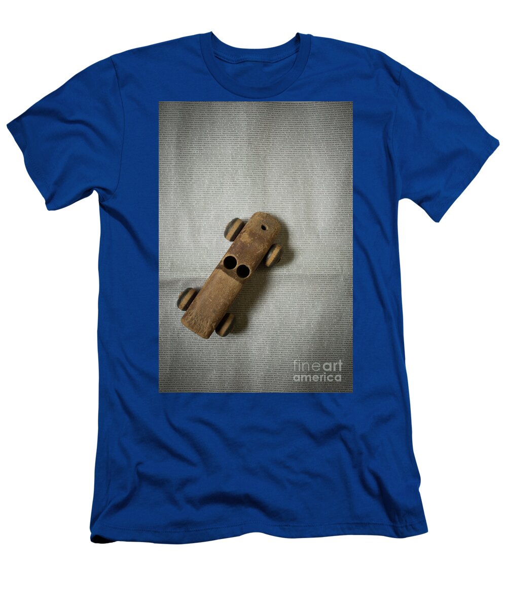 Still Life T-Shirt featuring the photograph Old Wooden Toy Car Still Life by Edward Fielding