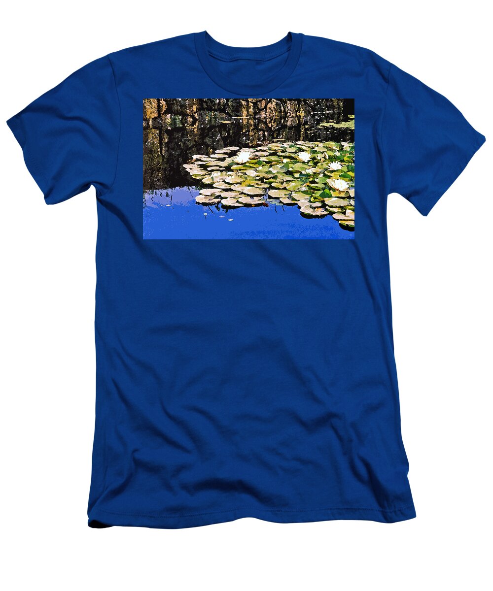 Oregon T-Shirt featuring the digital art Oregon Garden Water Lilies by Gary Olsen-Hasek