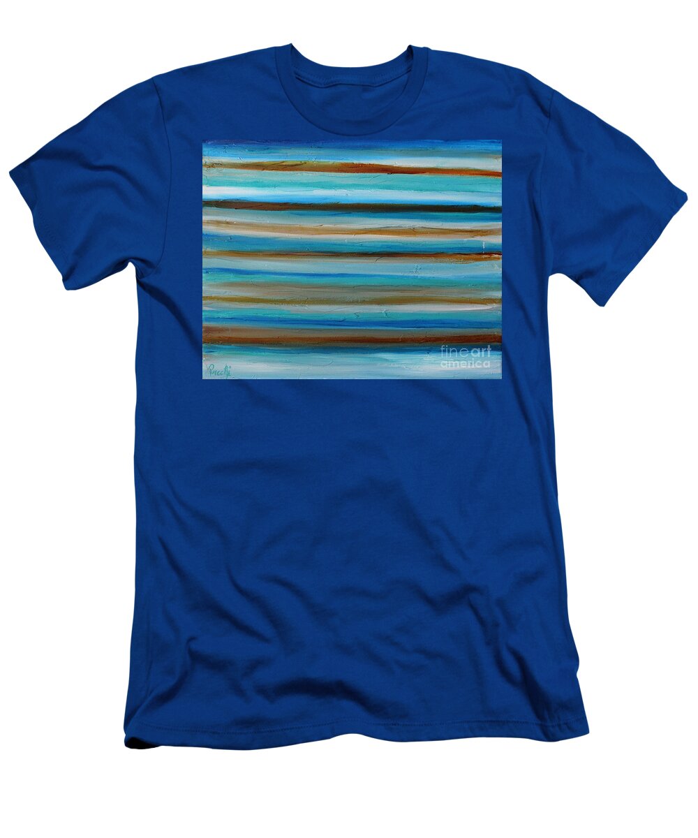 Blue And Brown T-Shirt featuring the painting Outstretch 1 by Preethi Mathialagan