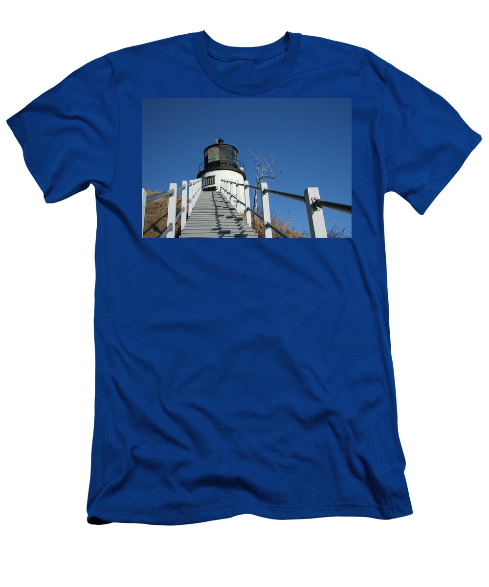 Landscape T-Shirt featuring the photograph Owls Head Lighthouse Winter by Doug Mills