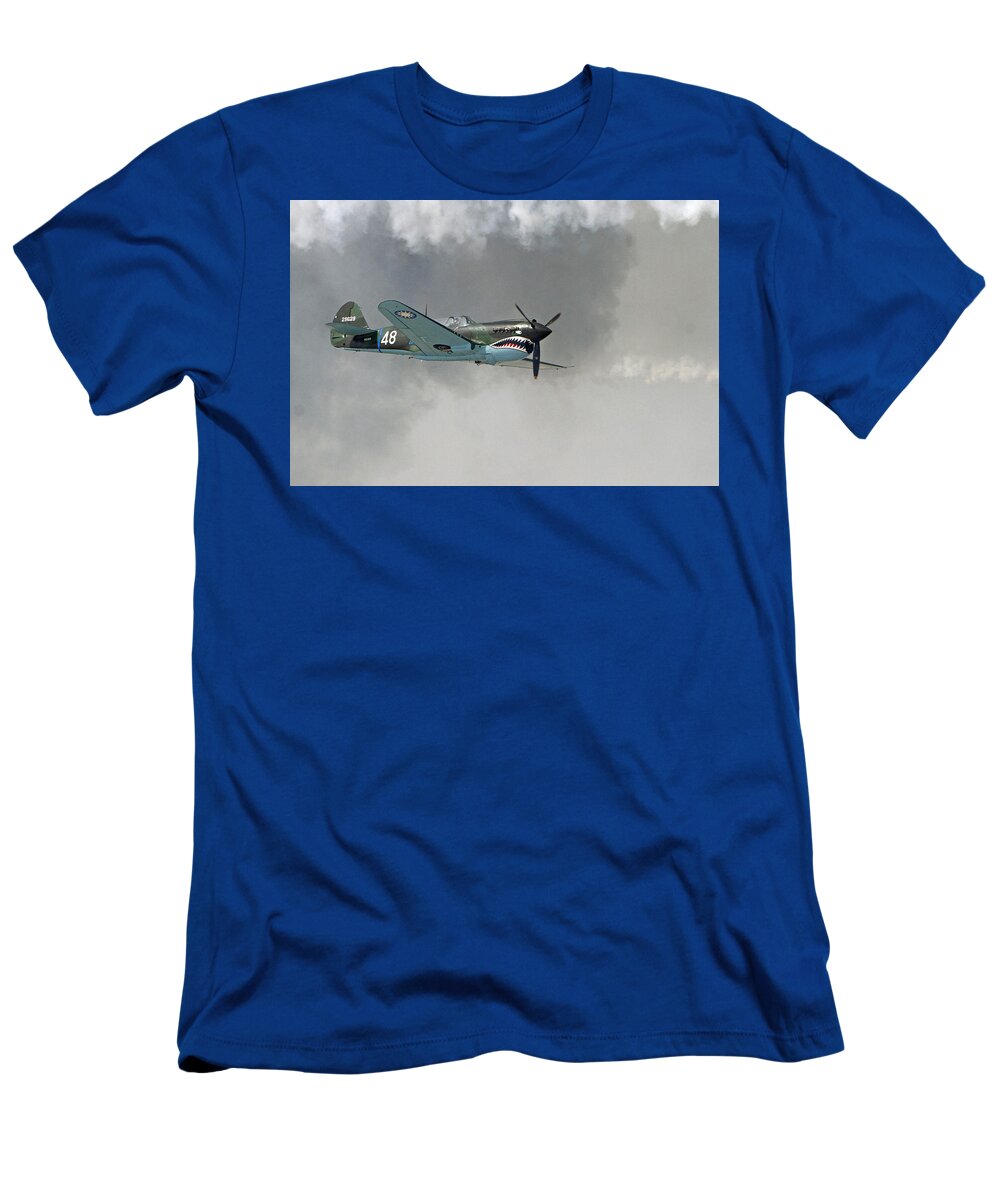 Curtiss P-40d Tomahawk T-Shirt featuring the pyrography P-40D Tomahawk by Shoal Hollingsworth