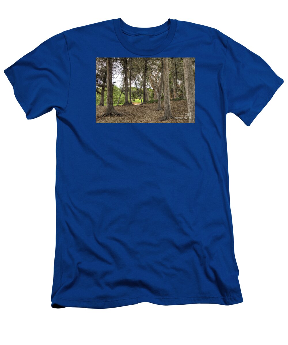 Trees T-Shirt featuring the photograph Past the Beach and Through the Trees by Mathias 
