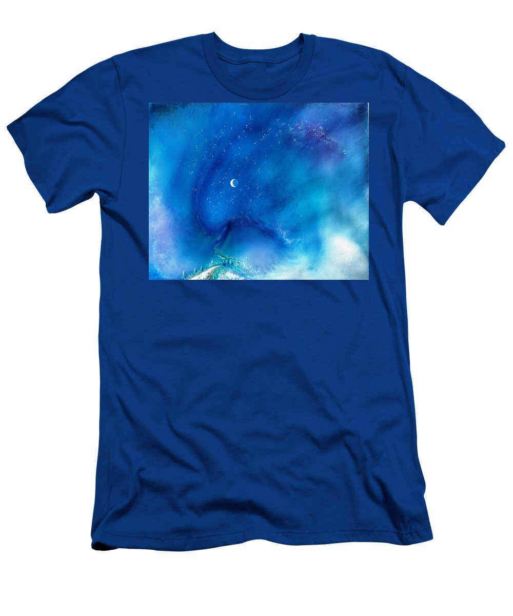 Spiritual T-Shirt featuring the painting Path of the Morning Star by Lee Pantas