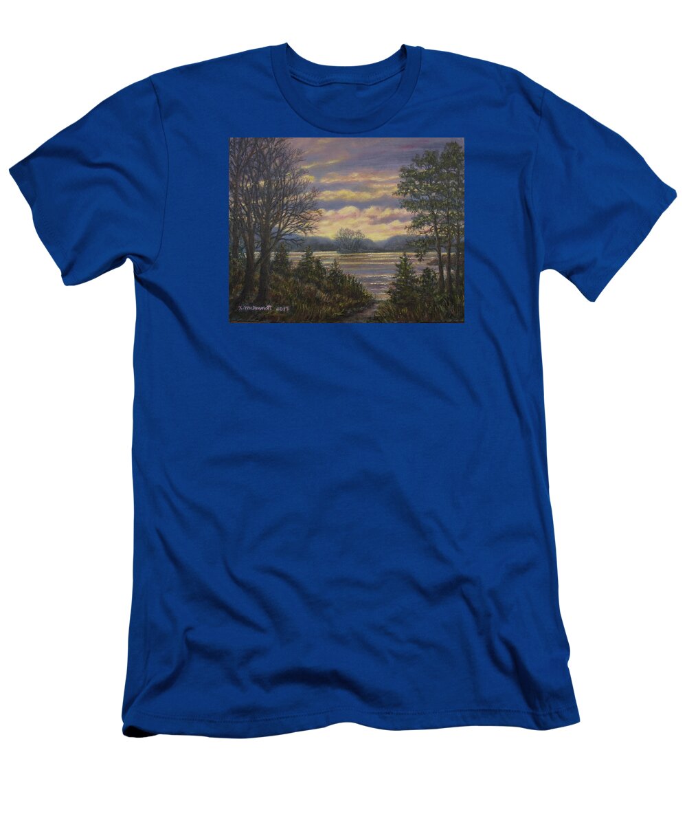 River T-Shirt featuring the painting Path to the River by Kathleen McDermott
