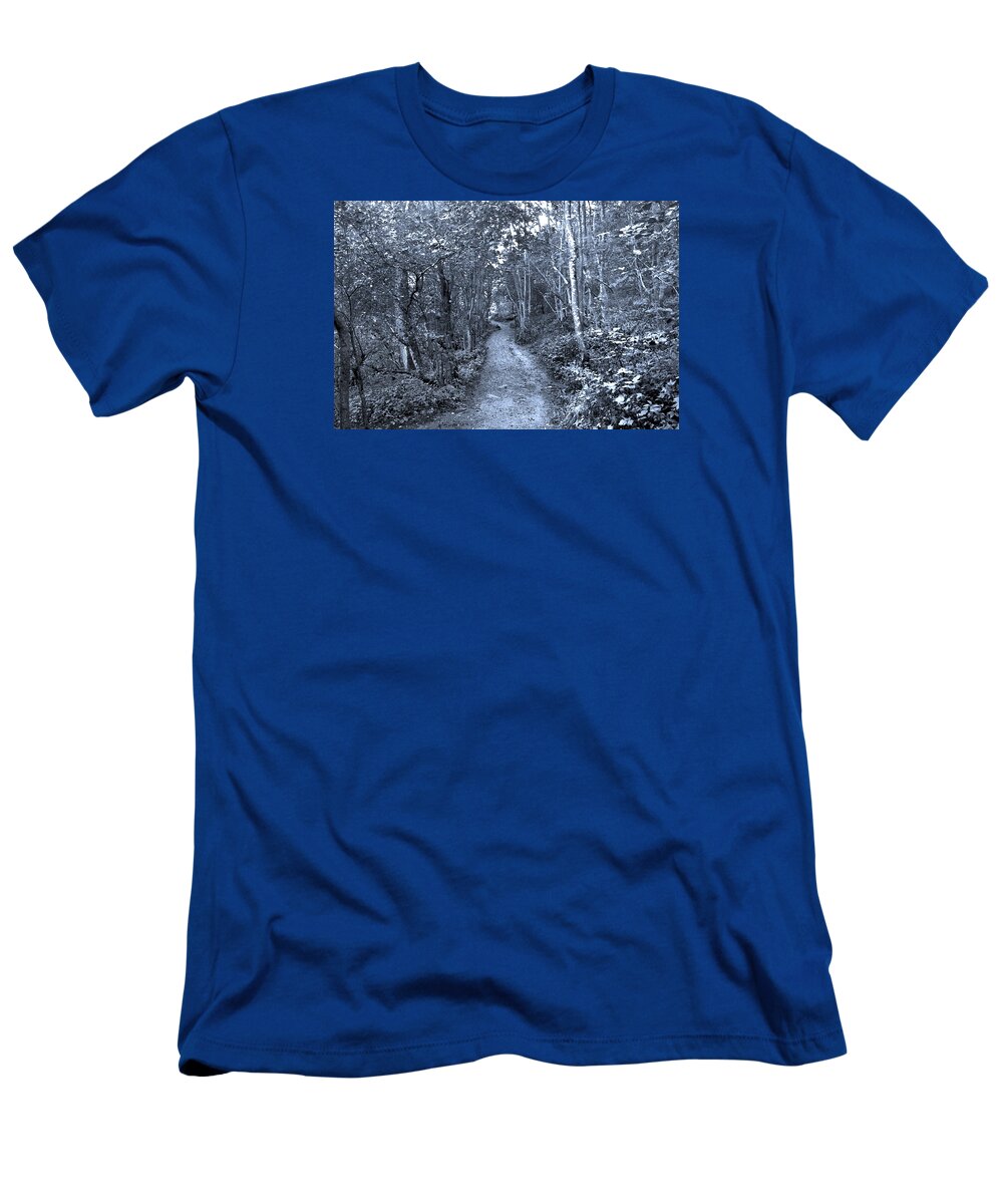 Wood T-Shirt featuring the digital art Path Trough the Blue Wood by Vicki Lea Eggen