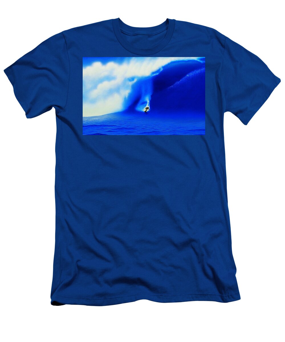 Surfing T-Shirt featuring the painting Jaws 2004 by John Kaelin