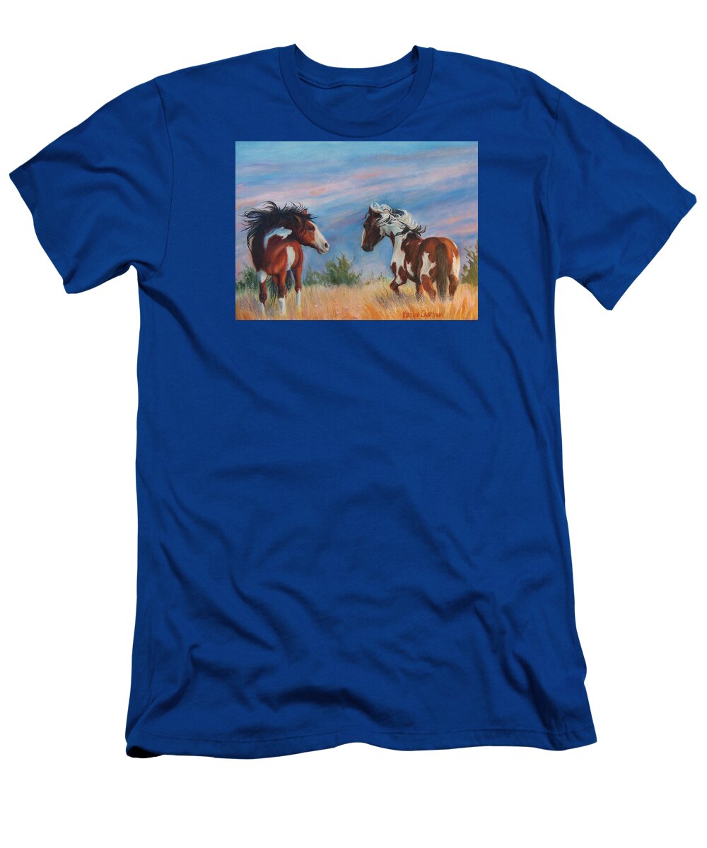 Equine Art T-Shirt featuring the painting Picasso Challenge by Karen Kennedy Chatham