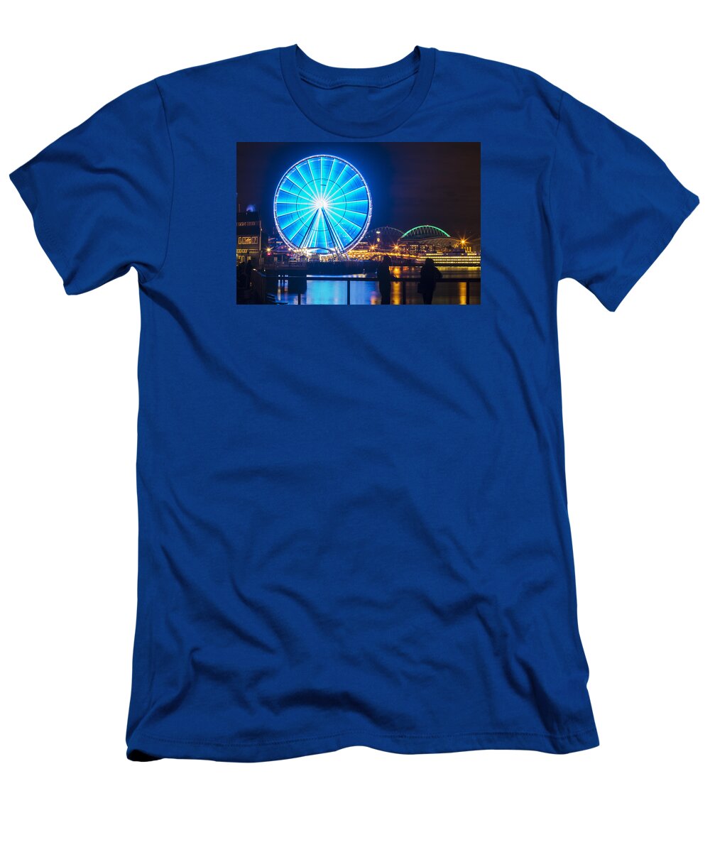 Seattle T-Shirt featuring the photograph Pier Fishing by the Great Wheel by Matt McDonald