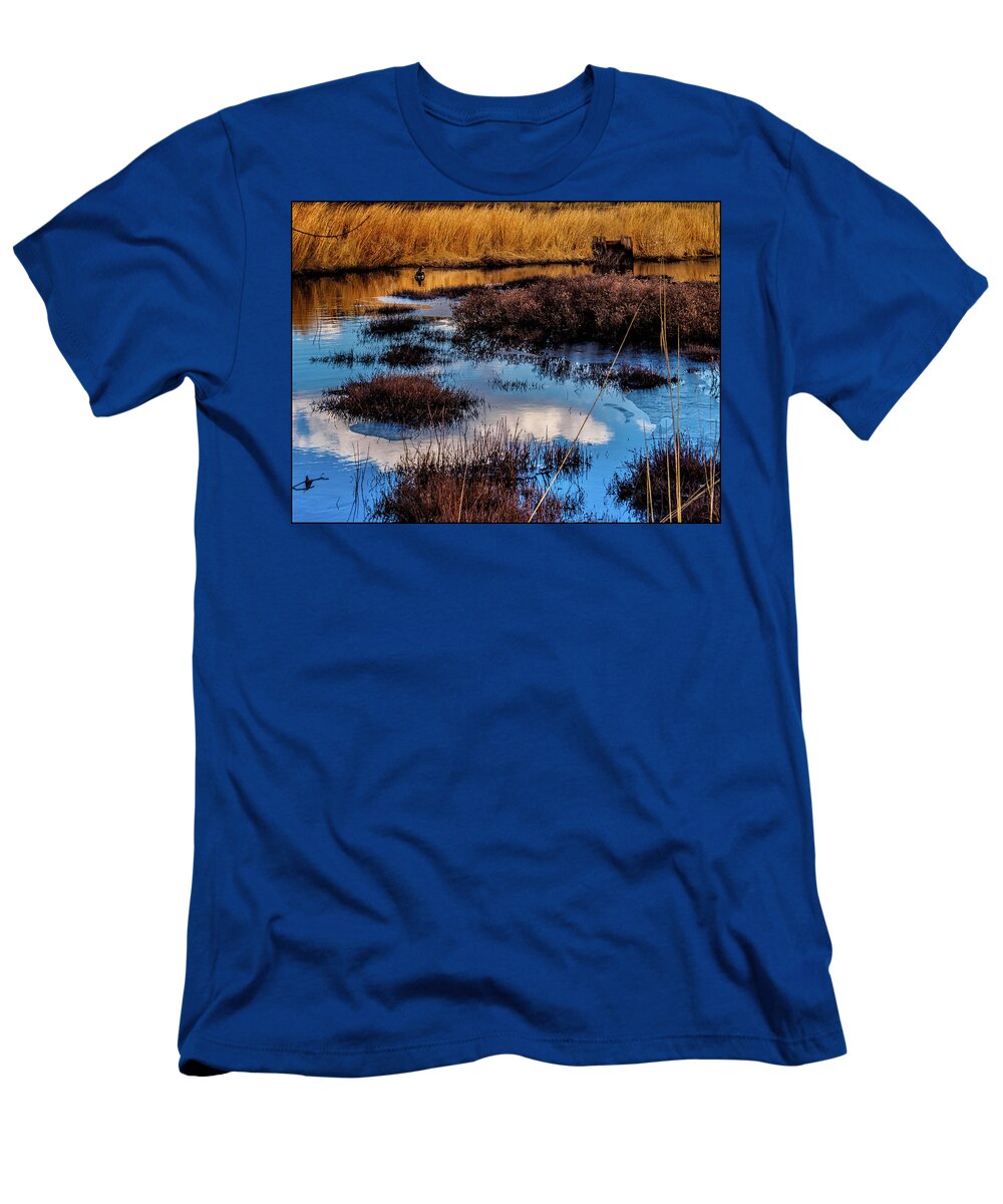 Landscape T-Shirt featuring the photograph Pineland Cloud Reflections by Louis Dallara