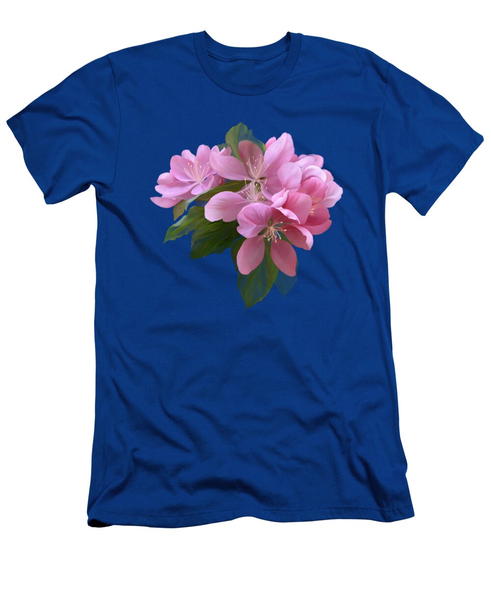  Floral T-Shirt featuring the painting Pink blossoms by Ivana Westin