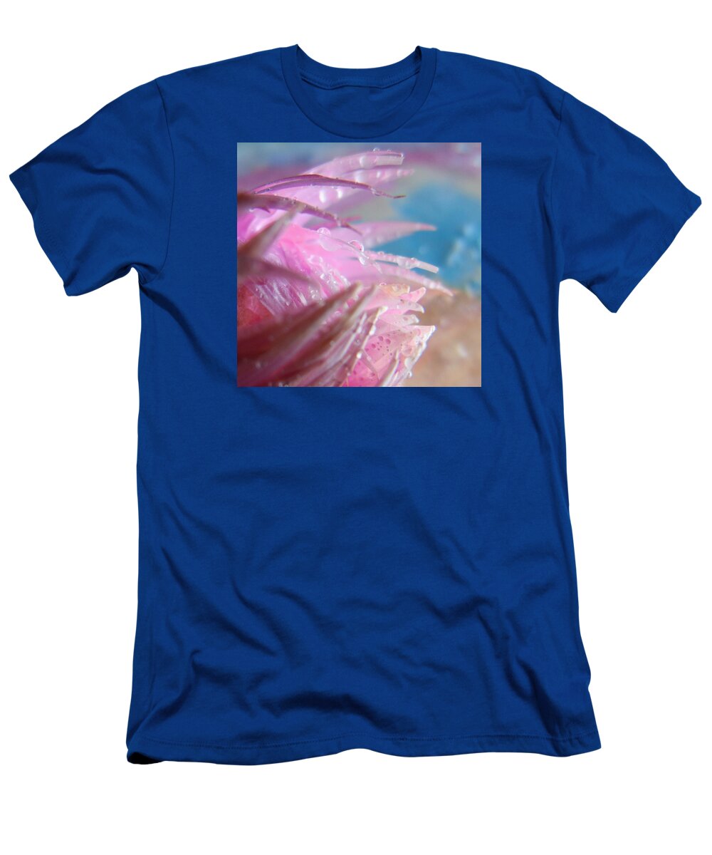 Cropped T-Shirt featuring the photograph Pink Splashes Macro by Barbara St Jean