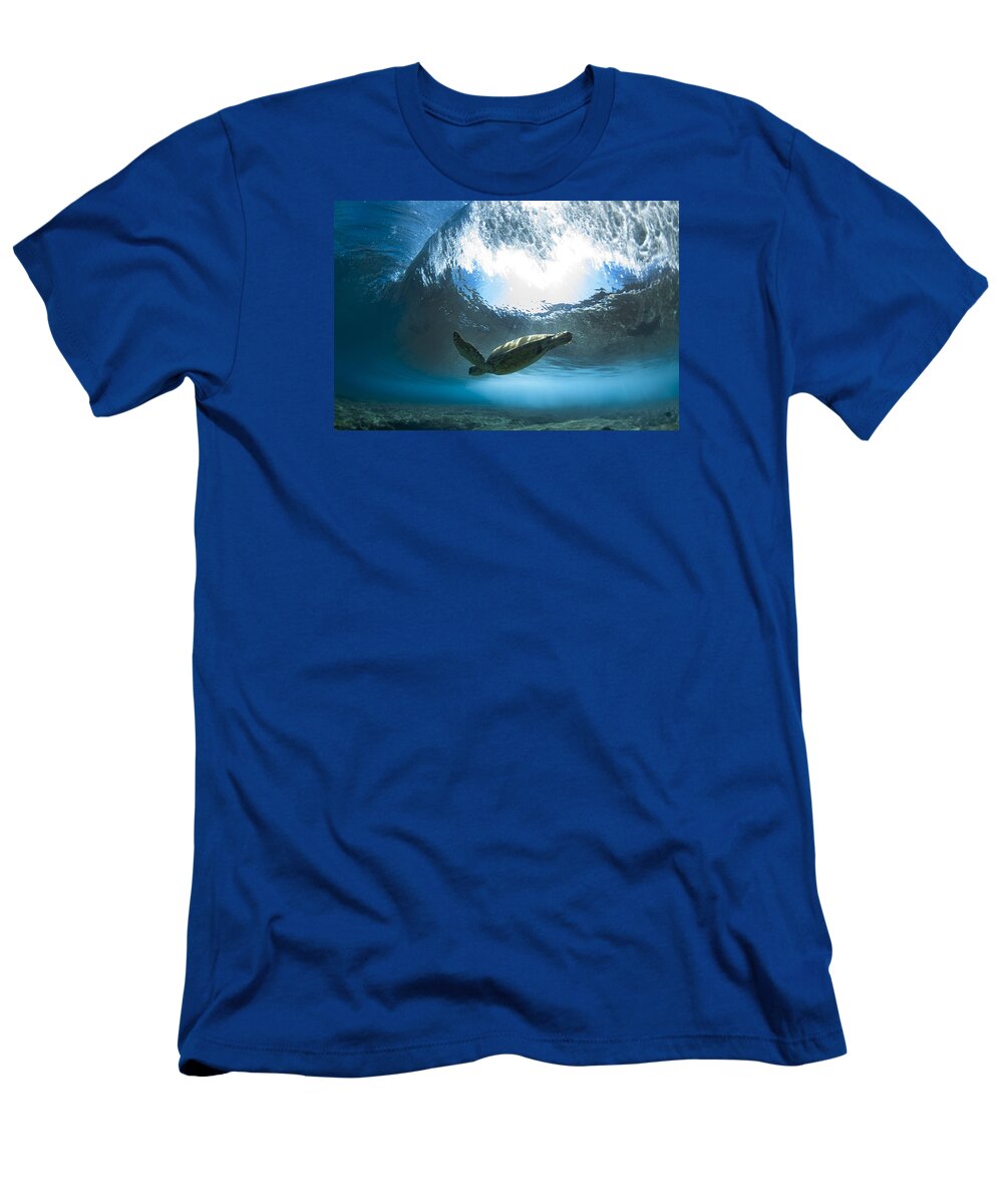 Pipe Turtle Glide T-Shirt featuring the photograph Pipe Turtle Glide - part 2 of 3 by Sean Davey