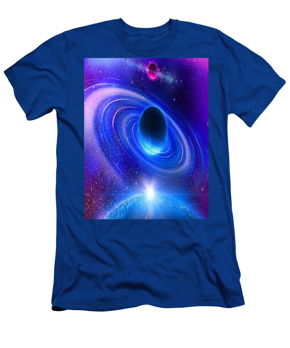  T-Shirt featuring the mixed media Planetary Galactic by Zachary Govitz