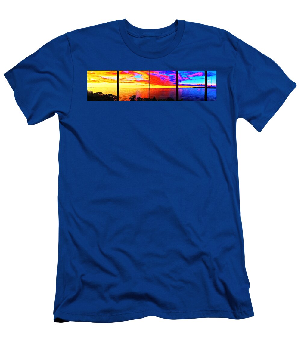 Paradise T-Shirt featuring the photograph Point Iroquois Tower View Sunset by Daniel Thompson