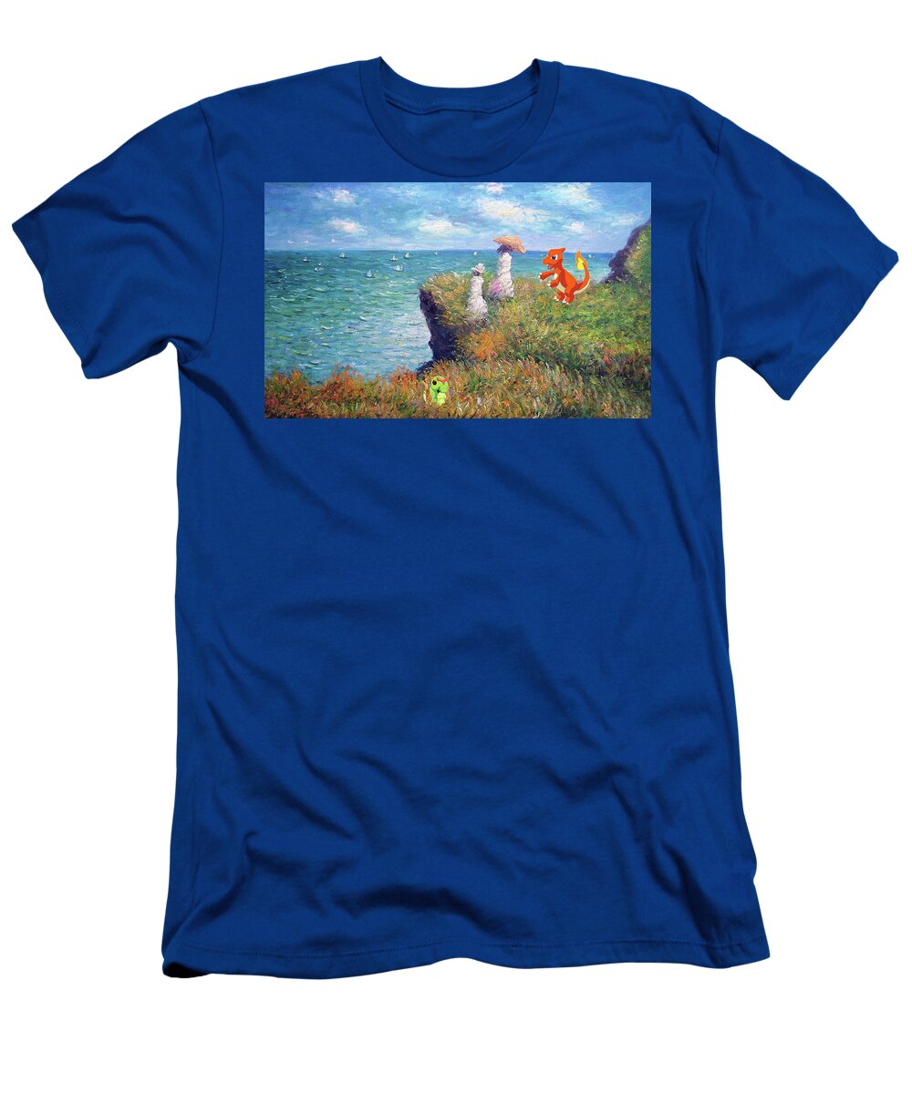 Pokemon Go T-Shirt featuring the digital art Pokemonet Seaside by Greg Sharpe