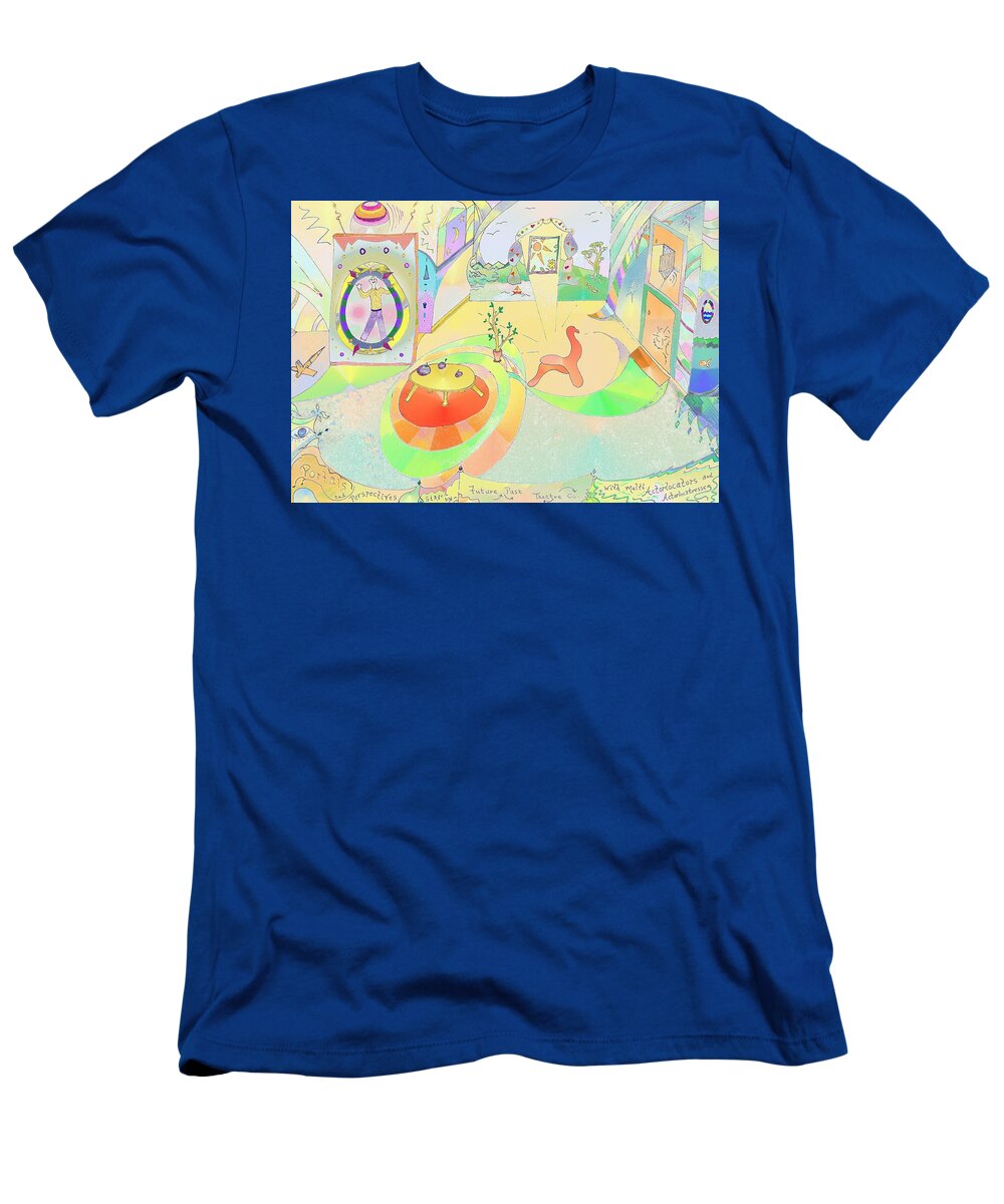Spiral T-Shirt featuring the drawing Portals and Perspectives by Julia Woodman