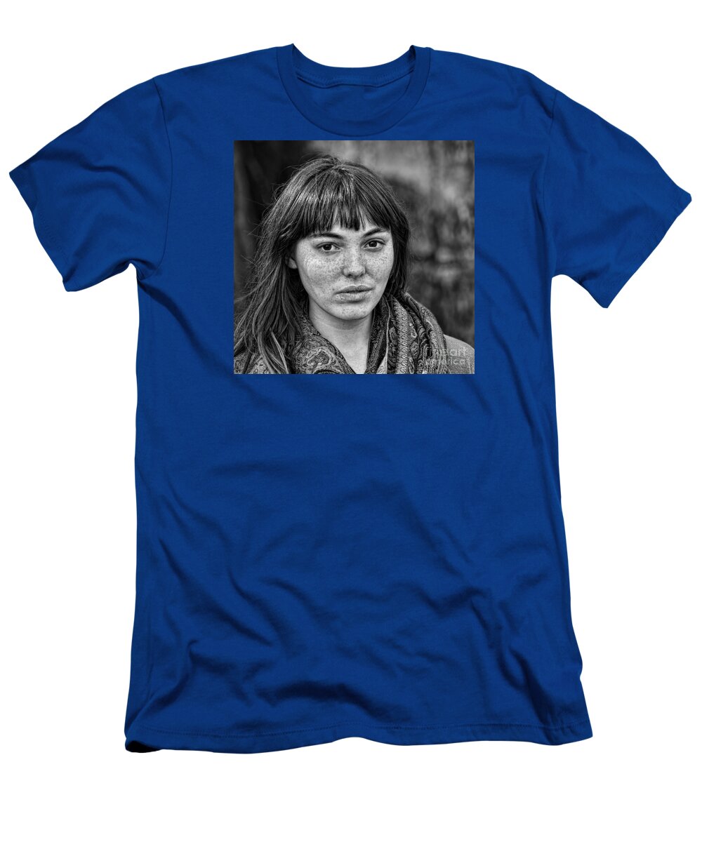Beauty T-Shirt featuring the photograph Portrait of a Freckle Faced Model II by Jim Fitzpatrick