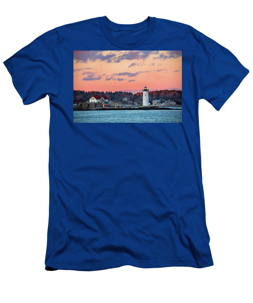 New England T-Shirt featuring the photograph Portsmouth Harbor Lighthouse by Robert Clifford