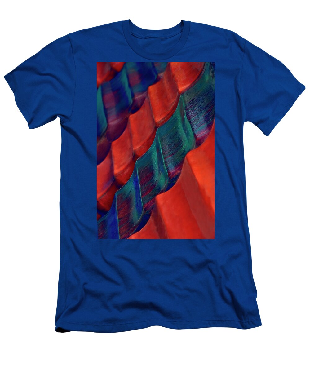 Pottery T-Shirt featuring the photograph Pottery 2 - Stacked in Red and Blue by Mitch Spence